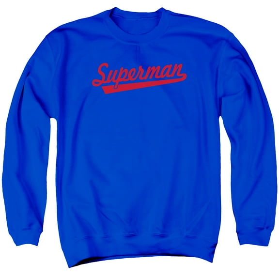 Superman S Tail Adult Crewneck Sweatshirt Royal Blue