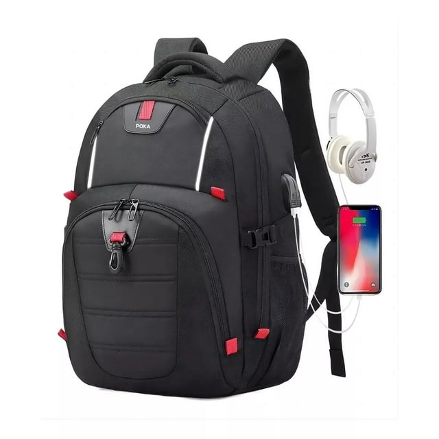 Mochila Escolar Impermeable Antirrobo Grande Para Viaje Laptop 17'' Con Puerto De Usb/audifonos P/hombre Y Mujer