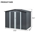 thumbnail image 5 of Olurrisa Metal Storage Shed with Double Doors, Heavy-Duty Galvanized Steel Outdoor Garden Shed for Tools, Lawn Equipment, and Yard Storage (72.8"Hx68.9"Dx87.8"W), 5 of 7