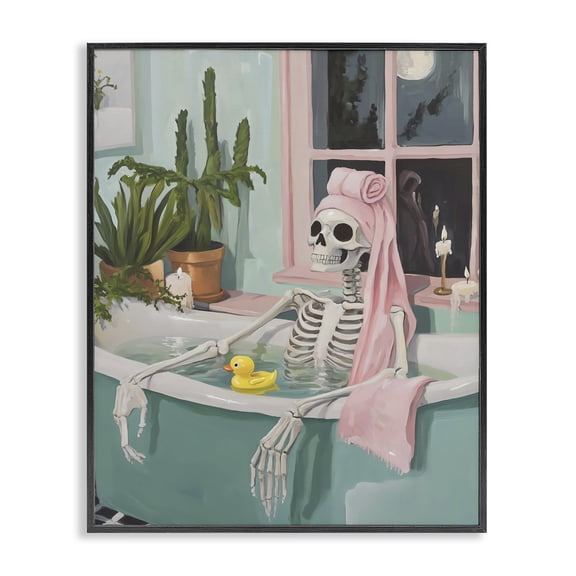 Stupell Industries Contemporary Midnight Soak Skeleton Black Framed Giclee Art, 11 x 14, by The Prints Vibe