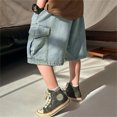thumbnail image 2 of Boys Denim Shorts Slim Fit Elastic Waist Cargo Jean Shorts Boys' Fashion Kids Boys Shorts 9-10 Years Cute&nbsp;Boy&nbsp;Clothing, 2 of 5