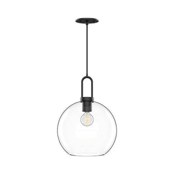 PD601710MBCL-Alora Lighting-Soji - 1 Light Pendant-14.38 Inches Tall and 9.88 Inches Wide-Matte Black Finish-Clear Glass Color