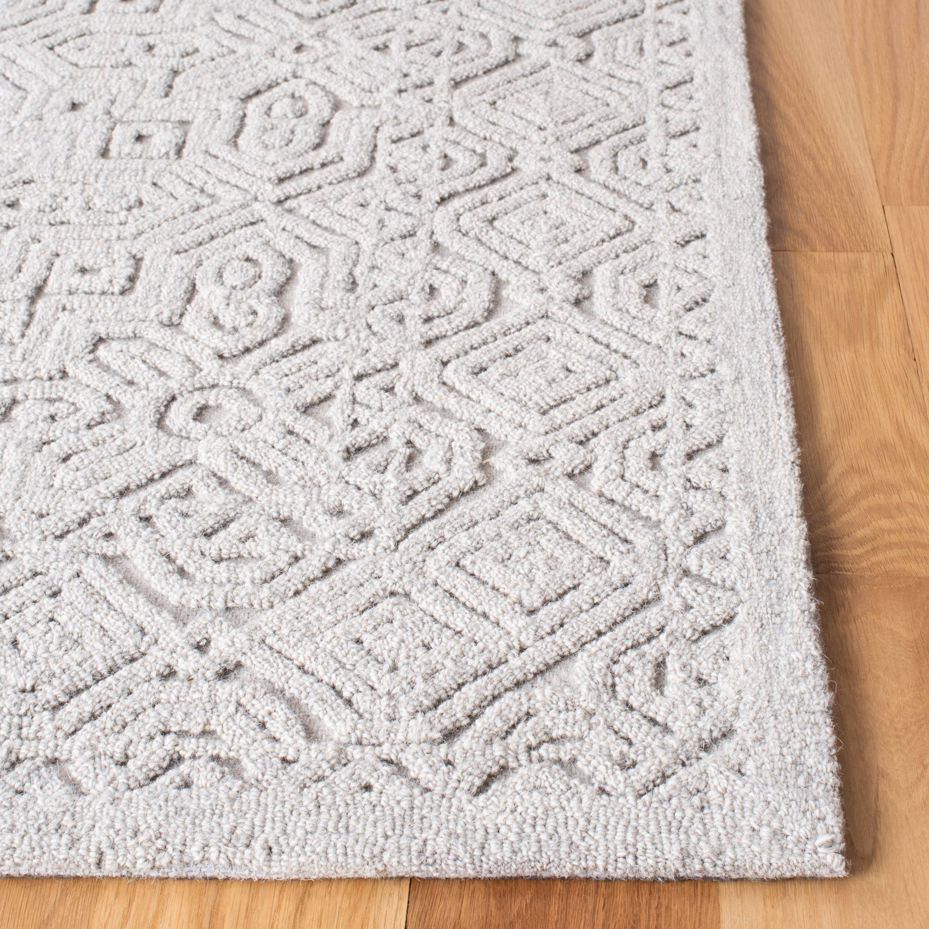SAFAVIEH Textural Dinah Geometric Area Rug, Silver, 5' x 8'