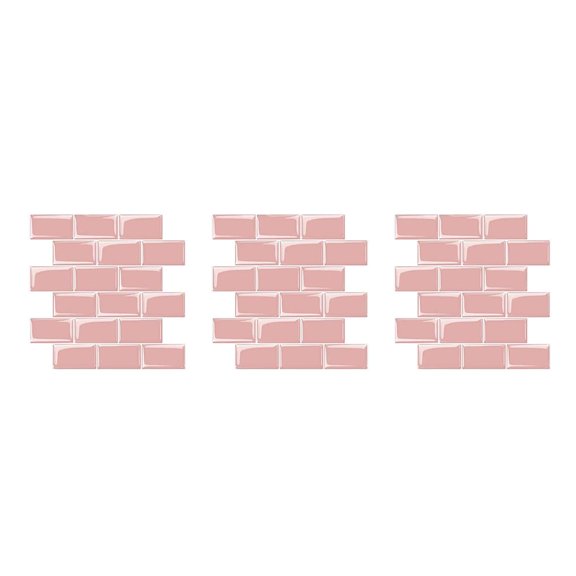 Cateissary Adhesivo para azulejo de pared, papel tapiz de plástico de ladrillo 3D, autoadhesivo, bricolaje, decoración de pared para el hogar, YJC0093, Rosado 3piezas Cateissary CBP016930