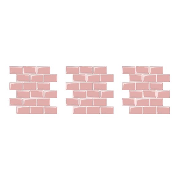 Cateissary Adhesivo para azulejo de pared, papel tapiz de plástico de ladrillo 3D, autoadhesivo, bricolaje, decoración de pared para el hogar, YJC0093, Rosado 3piezas Cateissary CBP016930