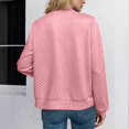 thumbnail image 4 of Women's Waffle Knit Full Zip Jacket 2025, Textured Lightweight Long Sleeve Casual Outerwear with Soft Comfort Fabric for Spring Autumn Winter Season, Daily Wear and Street Fashion Pink XL, 4 of 7