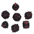 thumbnail image 3 of Juego de 7 dados huecos de cobre, portátiles, balanceados, rodantes, de metal grabado, poliédricos para juegos de mesa, color negro y rojo., 3 of 14