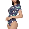 thumbnail image 2 of Lsque Bamboo Panda Women's Crew Neck Short Sleeve Bodysuit Basic T Shirts Tops Onesie Adult Cute Pajama-Small, 2 of 8