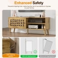 thumbnail image 2 of RoyalCraft 47'' Vintage TV Stand with Angled Legs, Wood TV Console with Basket Weave Wooden Door, Media Entertainment Center Table with Storage, Accent Console Table for Living Room, Bedroom, 2 of 8