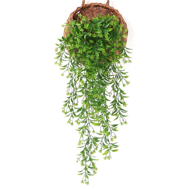 Colgante de Pared con Flor de Naranja ANGGREK 5 Tenedores Planta Artificial Verde