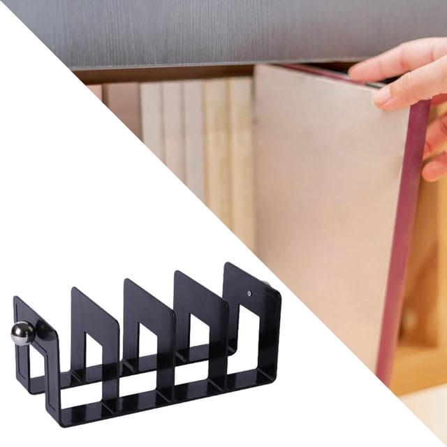 Sujetalibros de acrílico para archivar, archivador, organizador de oficina, estante de escritorio minimalista para recetas, documentos, discos de Negro