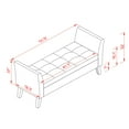 thumbnail image 2 of 51.5" Ottoman Bench for Bedroom End of Bed with Storage and Arms, Velvet Upholstered Storage Bench, Button Tufted Ottoman Bench for Living Room Window Side Hallway, Orange, 2 of 9