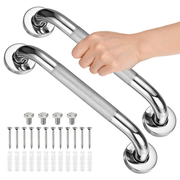 12 Inch Anti Slip Grab Bars for Bathtubs and Showers, Safety Handicap Shower Handle for Bathroom/Toilet [Chrome]