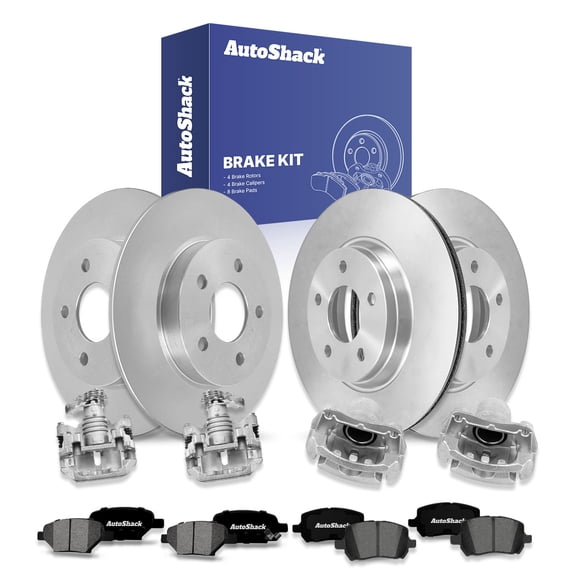 AutoShack Front & Rear Brake Rotors Premium Ceramic Brake Pads Calipers | Replacement for 2006-2008 Pontiac G6 2004-2008 Chevrolet Malibu 2.2L 2.4L 3.5L 3.6L 3.9L V6 FWD | 16-PC Brake Kit
