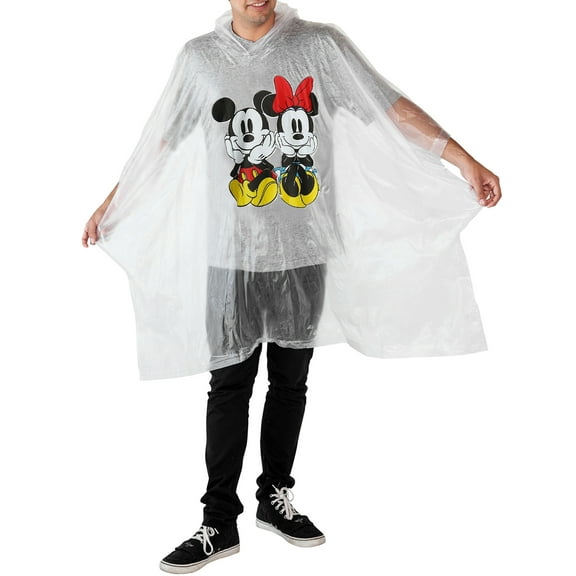 Disney Mickey & Minnie Mouse Adult Waterproof Rain Poncho (Men's)