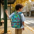thumbnail image 6 of Butterfly and Multicolor Teal Pattern 17" School Backpacks for Teens,Waterproof Oxford Fabric,S-Shape Padded Straps for School,Travel,Hiking,Camping, 6 of 6