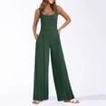 thumbnail image 2 of HBFAGFB Jumpsuits for Women Square Neck Ribbed Wide Leg Sleeveless High Waist Pant Rompers AG Size L, 2 of 9