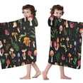 thumbnail image 4 of Red Mushroom Plant Black Pattern Hooded Bath Towel，60"x35" for Ages 3 To 12 Kids, Quick Dry Lightweight Soft Microfiber Hood Beach Towel Cover Up for Kids, 4 of 7