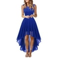 thumbnail image 1 of Vestido de cóctel sin mangas con estampado floral para mujer: elegante vestido de noche de dama de honor con abertura lateral para bodas y fiestas, 1 of 2