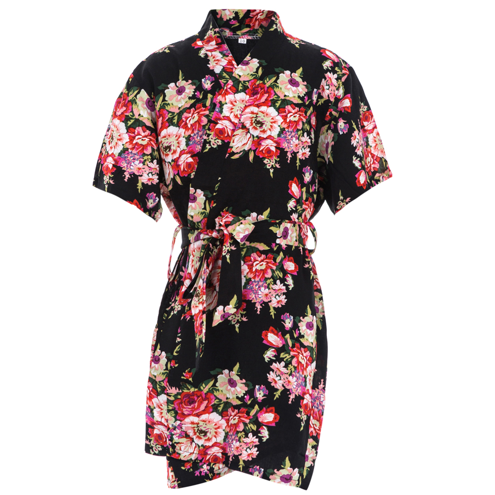 Mr & Mrs Right Kids Spa Party Bathrobes, Flower Girl Cotton Kimono Robe