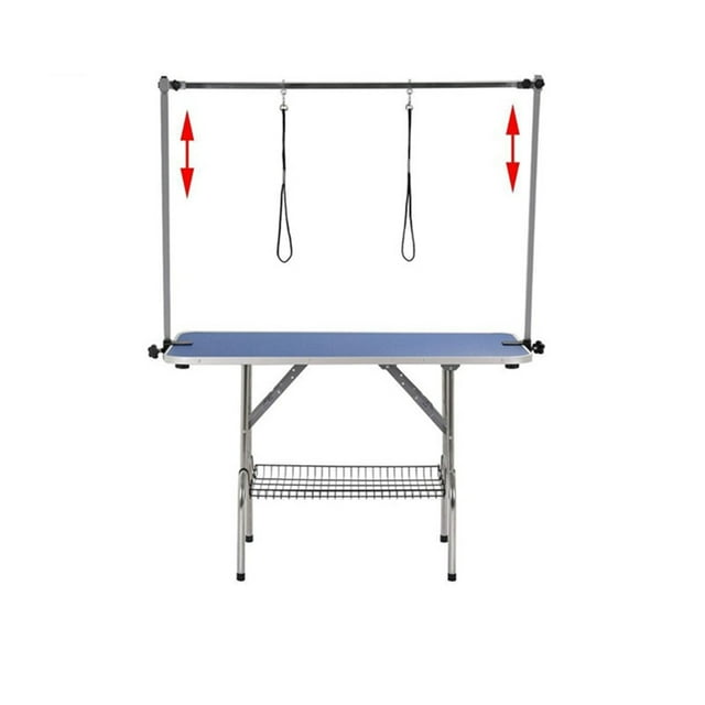 Graflsoa Table de Toilettage pour Animaux Pliable de 36 Pouces avec Support, Cadre en Acier Inoxydable et Accessoires en Maille de Fer