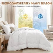MARNUR Luxury Comforter Duvet Insert Full Size, 300GSM All Season Down Alternative, Hotel Cooling Quilted Comforters with 8 Tabs, Machine Washable 82 x 86