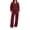 Wine, variant on Xaqiouau Women's V-Neck Sweatshirt and Wide Leg Pants Set Loose Fit Long Sleeve Pullover Top High Waisted Drawstring Tracksuit Casual Lounge Wear 2 Piece Outfit White S