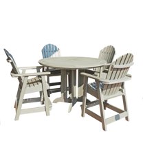 Highwood's 48" Round 5-pc Hamilton Dining Set - Counter Height, Outdoor, Eco-friendly, Synthetic Wood