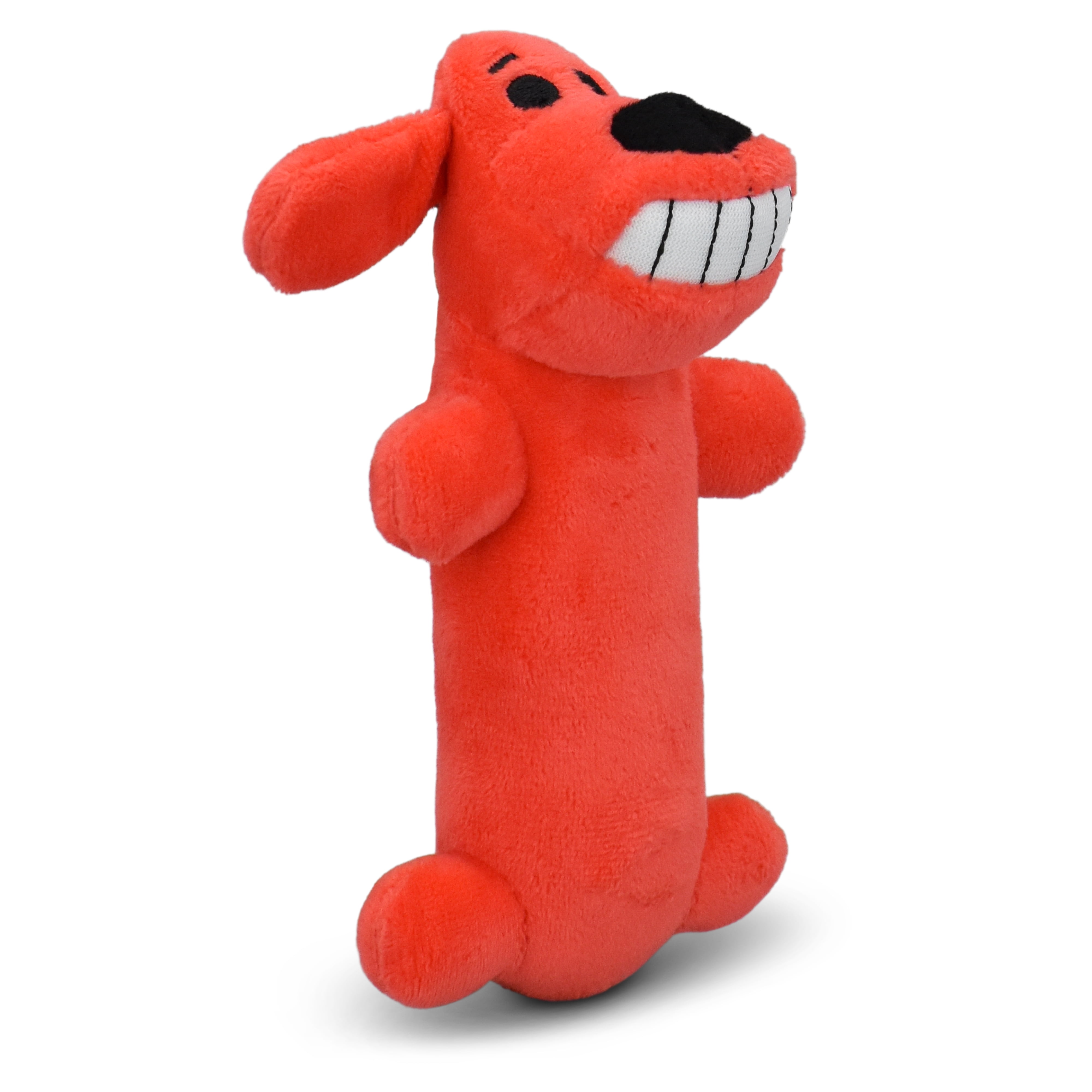 (3 pack) Multipet Smiling Loofa Plush Dog Toy with Squeaker, 6 inch