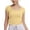 Yellow, variant on Girls Fashion Crop Tops Short Sleeve Shirt Summer Square Neck Slim Fit Tops Basic Tee for Girls Modern Stylish Childrens Apparel