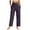 A-Dark Purple6, variant on Yuanlong Womens Pants Solid Color Elastic High Waist Straight Tube Capris Pant Work Casual Bottom Smooth Stretchy Trouser
