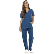 Women's Six Pocket Medical Scrubs Set (V-Neck with Cargo Pant),