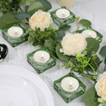 thumbnail image 5 of HofferRuffer 6-Piece Glass Candle Holders, Green Square for Home Decor, Weddings, Parties, 5 of 9