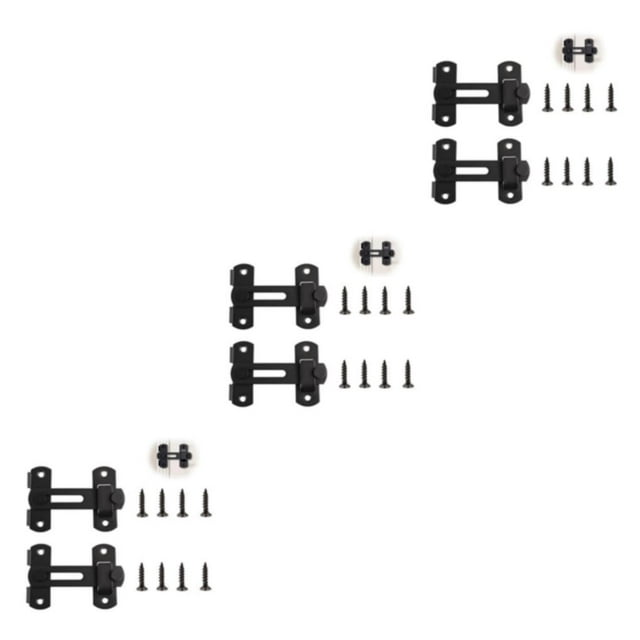 Goriertaly 2pcs Stainless Steel Sliding Barn Door Lock Strong Durability And Reliability Easy Installation black 3Set
