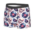 thumbnail image 2 of Daiia record rock music Skull Men's Underwear Boxer Briefs, Cotton Stretch Moisture-Wicking Underwear-Small, 2 of 9