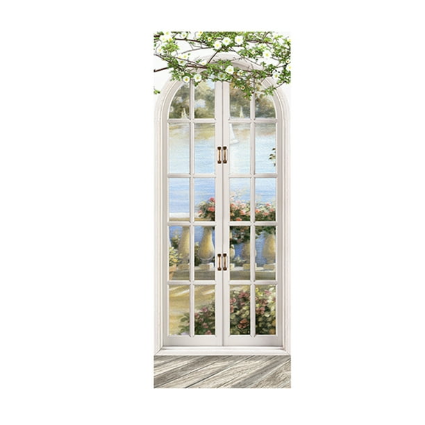 Etiqueta de la puerta Mural de puerta 3D pegatina de puerta extraíble autoadhesivo calcomanía de pared extraíble vinilo puerta arte decoración para decoraciones del hogar Irfora Etiqueta de la puerta