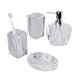 thumbnail image 1 of Juego de 4 accesorios de baño de resina: dispensador de jabón, vaso for enjuague bucal, soporte for cepillo de dientes y jabonera., 1 of 4