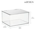 thumbnail image 3 of mDesign Plastic Stackable Storage Container Box with Attached Hinged Lid, Clear, 3 of 8