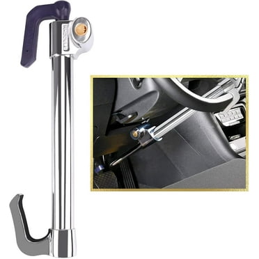Universal Steering Wheel Brake Lock Anti-Theft Retractable Double Hook Car Clutch Pedal Lock for Car Truck SUV Van Security with 3 Keys