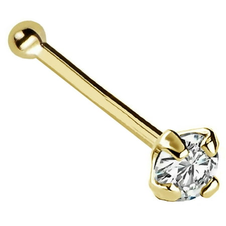 22G Clou d'Os de Nez en or Massif 14Kt avec Ensemble de Broches en ...