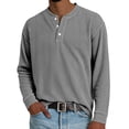 thumbnail image 2 of Men's Long Sleeve Corduroy Henley Casual Henley T-shirts for Men, 2 of 4