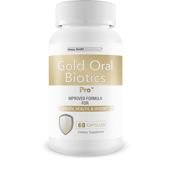 Gold Oral Biotics Pro - Our Best Oral Health Probiotics and Prebiotics - Advanced Oral Probiotics for Mouth Bad Breath - 11 Strain 40 Billion CFU Probiotic Capsules - Tooth and Gum Dental Probiotic