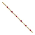 thumbnail image 2 of 14k Yellow Gold Polished Lobster Claw Closure Diamond and Ruby Bracelet - .21 dwt 5.00 cwt, 2 of 4