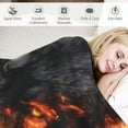 thumbnail image 3 of BCIIG  3D Howling Wolf Blanket Fleece Sherpa Blanket,Fire Skull Goth Bedding Blanket for Boys Girls,Ferocious Animal Theme Throw Blanket,Soft Cozy Blanket  60x80in, 3 of 6