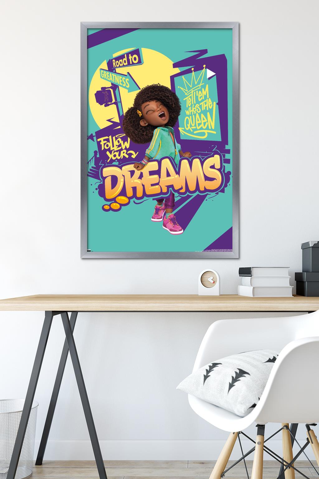Karma's World - Follow Your Dreams Wall Poster, 22.375" x 34", Framed