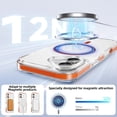 thumbnail image 3 of Decase for iPhone 17 Clear Case,Shockproof Mag-Safe Phone Cover,Wireless Charging,Transparent PC Back + TPU Color Edge Slim Protective Case,Orange, 3 of 10