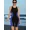 blue, variant on Attraco Women One Piece Swimwear Training Suit Sport Boyleg Bathing Suit Knee Length Swimsuit