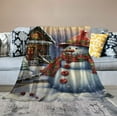 thumbnail image 2 of Nawypu  Snowman Blanket Winter Snow Beautiful and Lovely Snowman Flannel Blanket Warm Cozy Throw Blanket for All Season Super Soft and Lightweight Blanket, 2 of 6