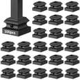 thumbnail image 1 of 100 PCS Iron Baluster Shoes, Stair Flat Shoe with Screw, Metal Staircase Baluster Shoes for 1/2-Inch Square Scroll Basket Iron Balusters, Black Square Metal Baluster Post for Spindle Railing Deck, 1 of 6