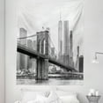 thumbnail image 1 of Black and White Tapestry, Scenery Photo of Brooklyn Bridge and Manhattan Buildings NYC Skyline Urban, Fabric Wall Hanging Decor for Bedroom Living Room Dorm, 5 Sizes, Grey, by Ambesonne, 1 of 1